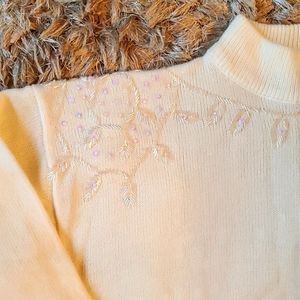 Vintage Zig Zag opalescent sequin and bead sweater